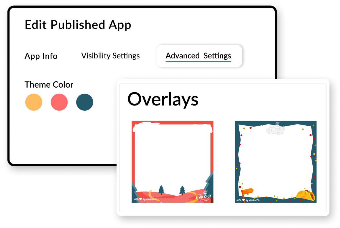 HootBoard Selfie App- Advanced Visual Settings