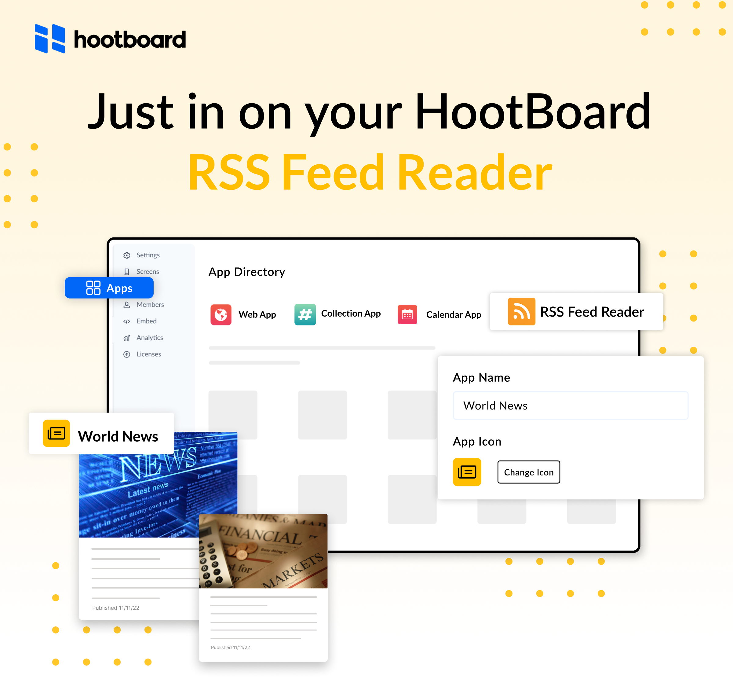 HootBoard RSS Feed Reader