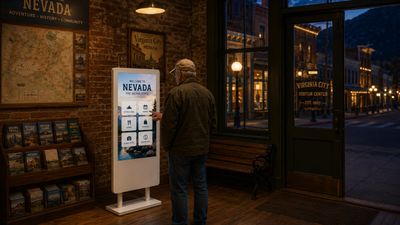 Visitor information kiosk in a destination welcome center