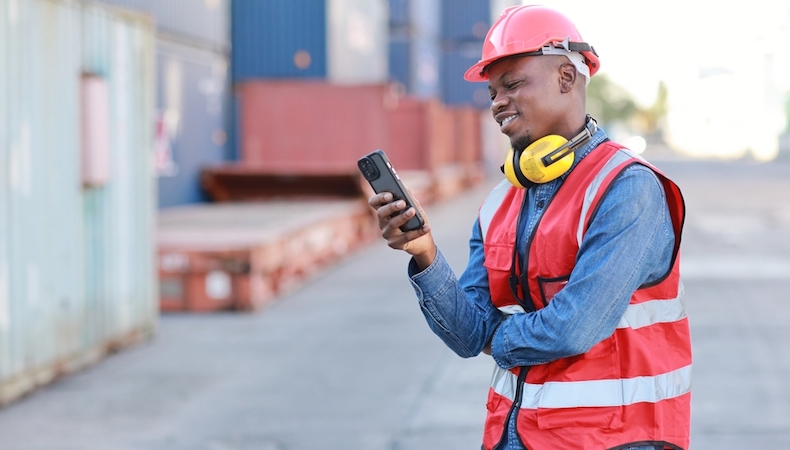 a person looking at a mobile device