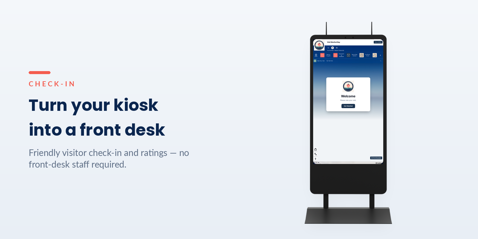 Turn any kiosk into a friendly front desk with Check-In by HootBoard