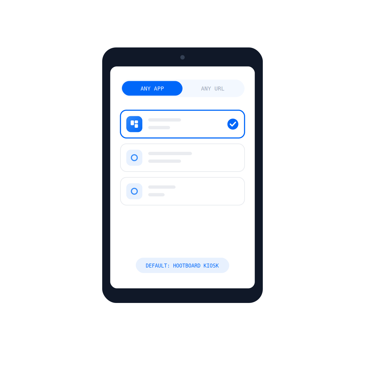 Choosing the app or website an Android kiosk should run